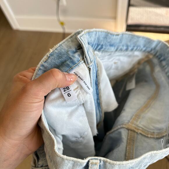 Loft High Rise Kick Crop Light Wash Jeans Blue 28 - Picture 6 of 11